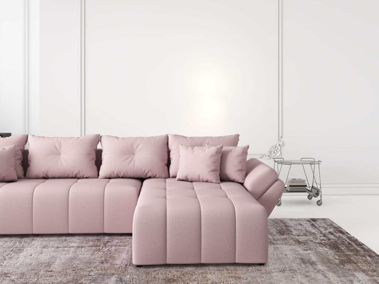 Colțar extensibil dumonde cu ladă de depozitare si sezut confortabil din spuma HR, Berlin XL Enjoy Lux Flamingo 350x185 cm II Fabrica