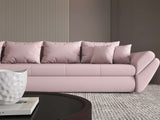 Colțar extensibil dumonde cu ladă de depozitare si sezut confortabil din spuma HR, Loana XL Enjoy Roz 335x185 cm Fabrica