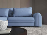 Colțar extensibil dumonde cu ladă de depozitare si sezut confortabil din spuma HR, Denver Enjoy Albastru 275x185 cm Fabrica