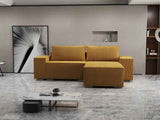 Colțar extensibil dumonde cu ladă de depozitare si sezut confortabil din spuma HR, Dream Zoom Mustar 290x185 cm II Fabrica