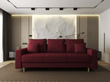 Canapea extensibilă dumonde cu ladă de depozitare si sezut confortabil din spuma HR, Kronos Enjoy Rosu 210x100 cm fabrica