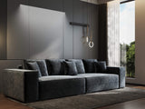Canapea extensibilă dumonde cu ladă de depozitare si sezut confortabil din spuma HR, Dream Euphoria Gri Grafit 310x100 cm Fabrica