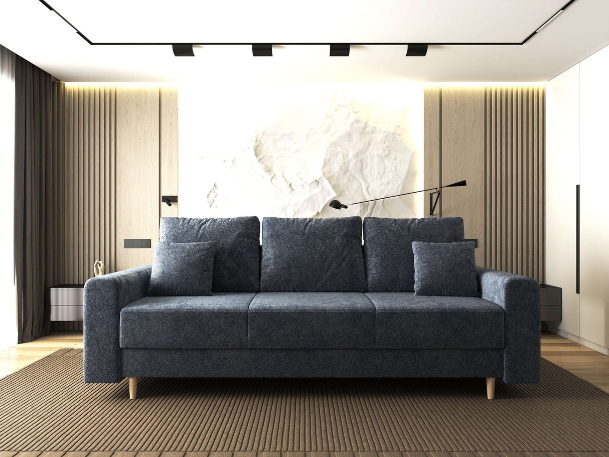 Canapea extensibilă dumonde cu ladă de depozitare si sezut confortabil din spuma HR, Kronos Euphoria Gri Grafit 210x100 cm fabrica