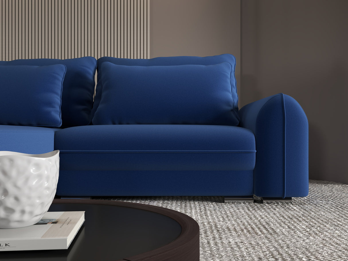 Colțar extensibil dumonde cu ladă de depozitare si sezut confortabil din spuma HR, Denver Royal Albastru 275x185 cm Fabrica