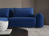 Colțar extensibil dumonde cu ladă de depozitare si sezut confortabil din spuma HR, Denver Royal Albastru 275x185 cm Fabrica