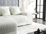 Colțar extensibil dumonde cu ladă de depozitare si sezut confortabil din spuma HR, Verona Ambience Alb 290x185 cm Fabrica