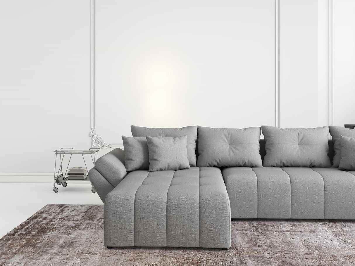 Colțar extensibil dumonde cu ladă de depozitare si sezut confortabil din spuma HR, Berlin XL Enjoy Lux Grey 350x185 cm Fabrica