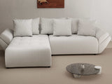 Colțar extensibil dumonde cu ladă de depozitare si sezut confortabil din spuma HR, Berlin Zoom Pearl 280x185 cm Fabrica