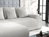 Colțar extensibil dumonde cu ladă de depozitare si sezut confortabil din spuma HR, Verona Zoom Gri 290x185 cm Fabrica