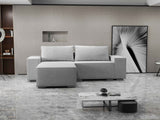Colțar extensibil dumonde cu ladă de depozitare si sezut confortabil din spuma HR, Dream Euphoria Gri 290x185 cm Fabrica