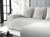 Colțar extensibil dumonde cu ladă de depozitare si sezut confortabil din spuma HR, Verona Zoom Gri II 290x185 cm Fabrica
