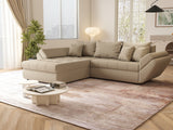 Colțar extensibil dumonde cu ladă de depozitare si sezut confortabil din spuma HR, Loana Camel 270x185 cm Fabrica