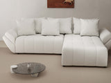 Colțar extensibil dumonde cu ladă de depozitare si sezut confortabil din spuma HR, Berlin Euphoria Alb 280x185 cm II Fabrica