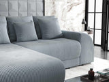 Colțar extensibil dumonde cu ladă de depozitare si sezut confortabil din spuma HR, Verona Zoom Gri Mint 290x185 cm Fabrica
