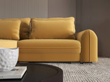Colțar extensibil dumonde cu ladă de depozitare si sezut confortabil din spuma HR, Denver Royal Mustar 275x185 cm Fabrica