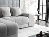 Colțar extensibil dumonde cu ladă de depozitare si sezut confortabil din spuma HR, Verona Euphoria Gri 290x185 cm Fabrica