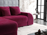 Colțar extensibil dumonde cu ladă de depozitare si sezut confortabil din spuma HR, Verona Zoom Rosu 290x185 cm Fabrica