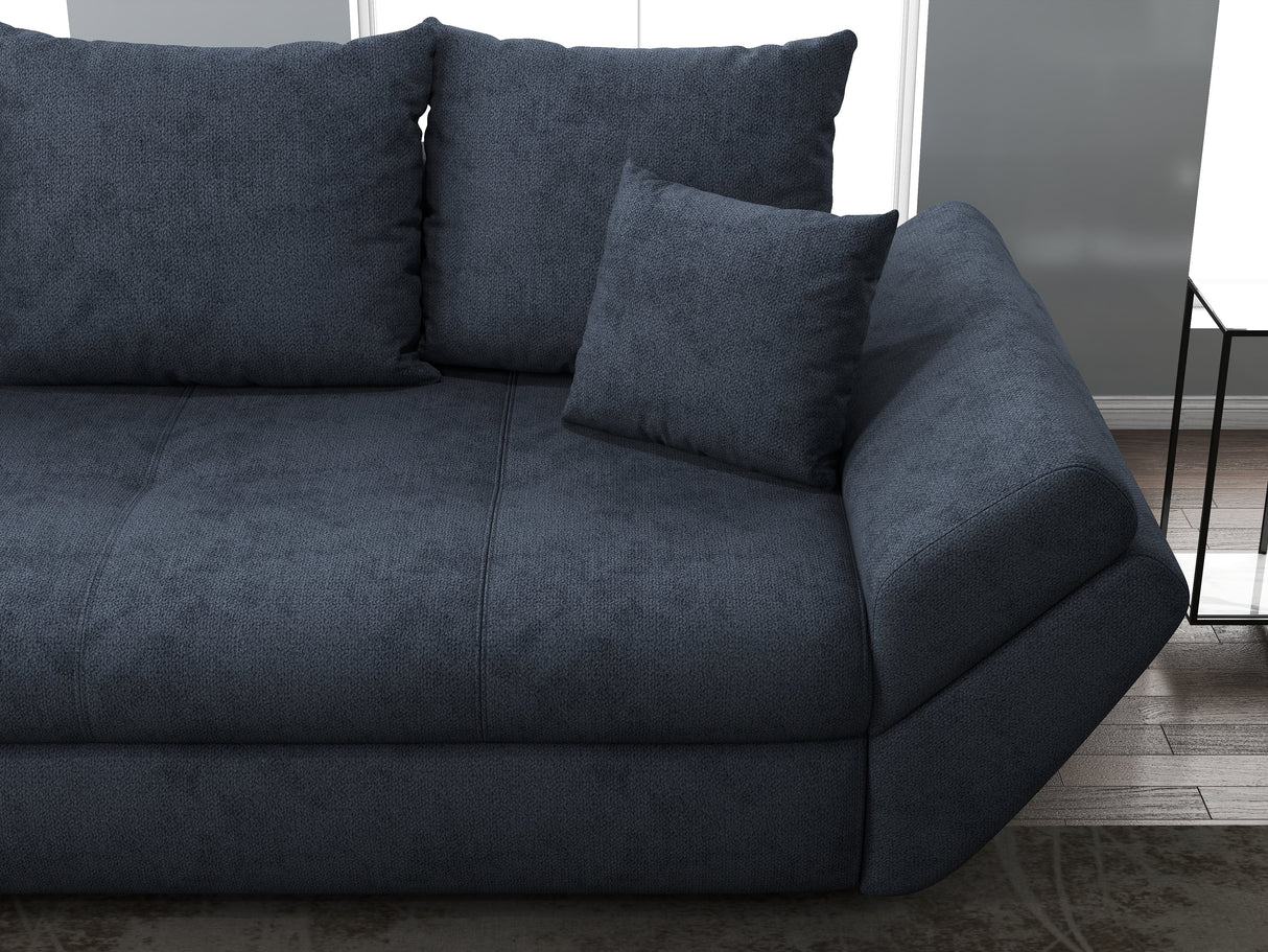 Canapea extensibilă dumonde cu ladă de depozitare si sezut confortabil din spuma HR, Loana Antracit 250x100 cm Fabrica