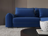 Colțar extensibil dumonde cu ladă de depozitare si sezut confortabil din spuma HR, Denver Royal Albastru 275x185 cm II Fabrica