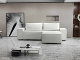 Colțar extensibil dumonde cu ladă de depozitare si sezut confortabil din spuma HR, Dream Euphoria Alb 290x185 cm II Fabrica
