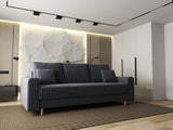 Canapea extensibilă dumonde cu ladă de depozitare si sezut confortabil din spuma HR, Kronos Ambience Gri 210x100 cm fabrica