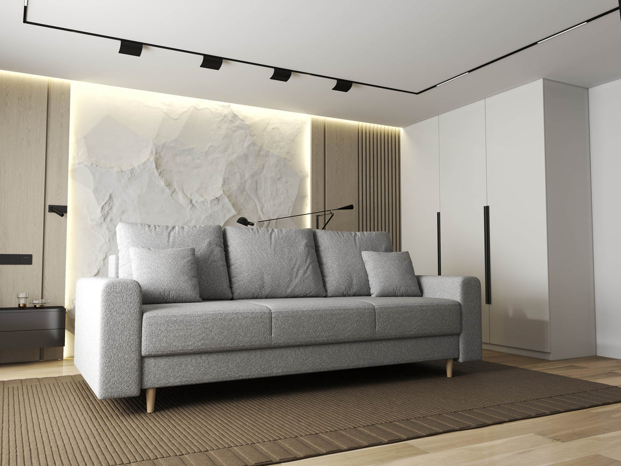 Canapea extensibilă dumonde cu ladă de depozitare si sezut confortabil din spuma HR, Kronos Euphoria Gri 210x100 cm fabrica