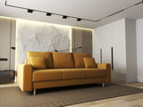 Canapea extensibilă dumonde cu ladă de depozitare si sezut confortabil din spuma HR, Kronos Royal Mustar 210x100 cm fabrica