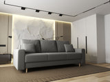 Canapea extensibilă dumonde cu ladă de depozitare si sezut confortabil din spuma HR, Kronos Royal Gri 210x100 cm fabrica
