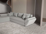 Colțar extensibil dumonde cu ladă de depozitare si sezut confortabil din spuma HR, Loana XL Royal Gri 335x185 cm Fabrica