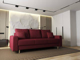 Canapea extensibilă dumonde cu ladă de depozitare si sezut confortabil din spuma HR, Kronos Enjoy Rosu 210x100 cm fabrica