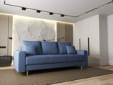 Canapea extensibilă dumonde cu ladă de depozitare si sezut confortabil din spuma HR, Kronos Enjoy Albastru 210x100 cm fabrica