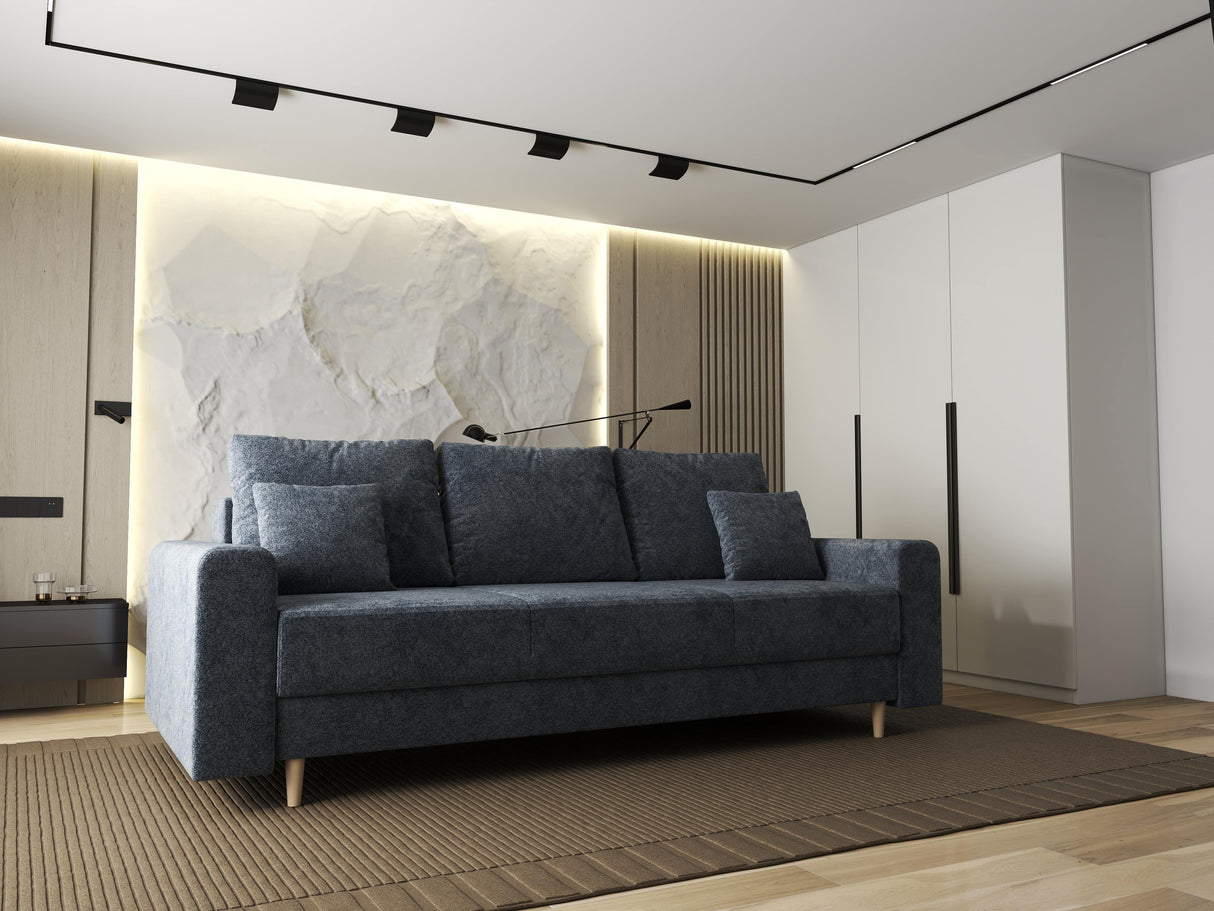 Canapea extensibilă dumonde cu ladă de depozitare si sezut confortabil din spuma HR, Kronos Euphoria Gri Grafit 210x100 cm fabrica