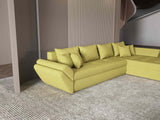 Colțar extensibil dumonde cu ladă de depozitare si sezut confortabil din spuma HR, Loana XL Enjoy Verde II 335x185 cm Fabrica