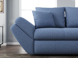 Canapea extensibilă dumonde cu ladă de depozitare si sezut confortabil din spuma HR, Loana Blue 250x100 cm Fabrica