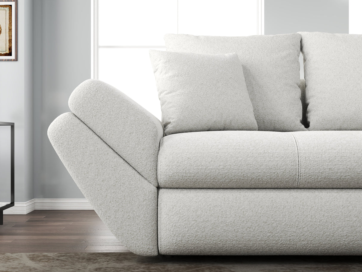 Canapea extensibilă dumonde cu ladă de depozitare si sezut confortabil din spuma HR, Loana Zoom Euphoria White 250x100 cm Fabrica