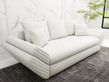 Canapea extensibilă dumonde cu ladă de depozitare si sezut confortabil din spuma HR, Loana Ambience White 250x100 cm Fabrica