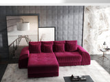 Colțar extensibil dumonde cu ladă de depozitare si sezut confortabil din spuma HR, Verona Zoom Rosu 290x185 cm Fabrica