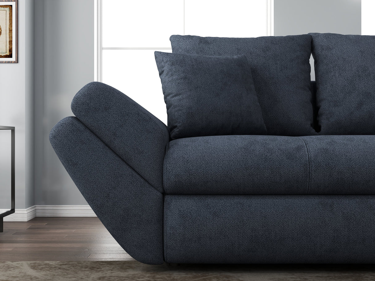 Canapea extensibilă dumonde cu ladă de depozitare si sezut confortabil din spuma HR, Loana Antracit 250x100 cm Fabrica