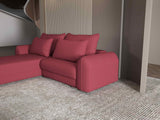 Colțar extensibil dumonde cu ladă de depozitare si sezut confortabil din spuma HR, Denver Enjoy Rosu 275x185 cm Fabrica