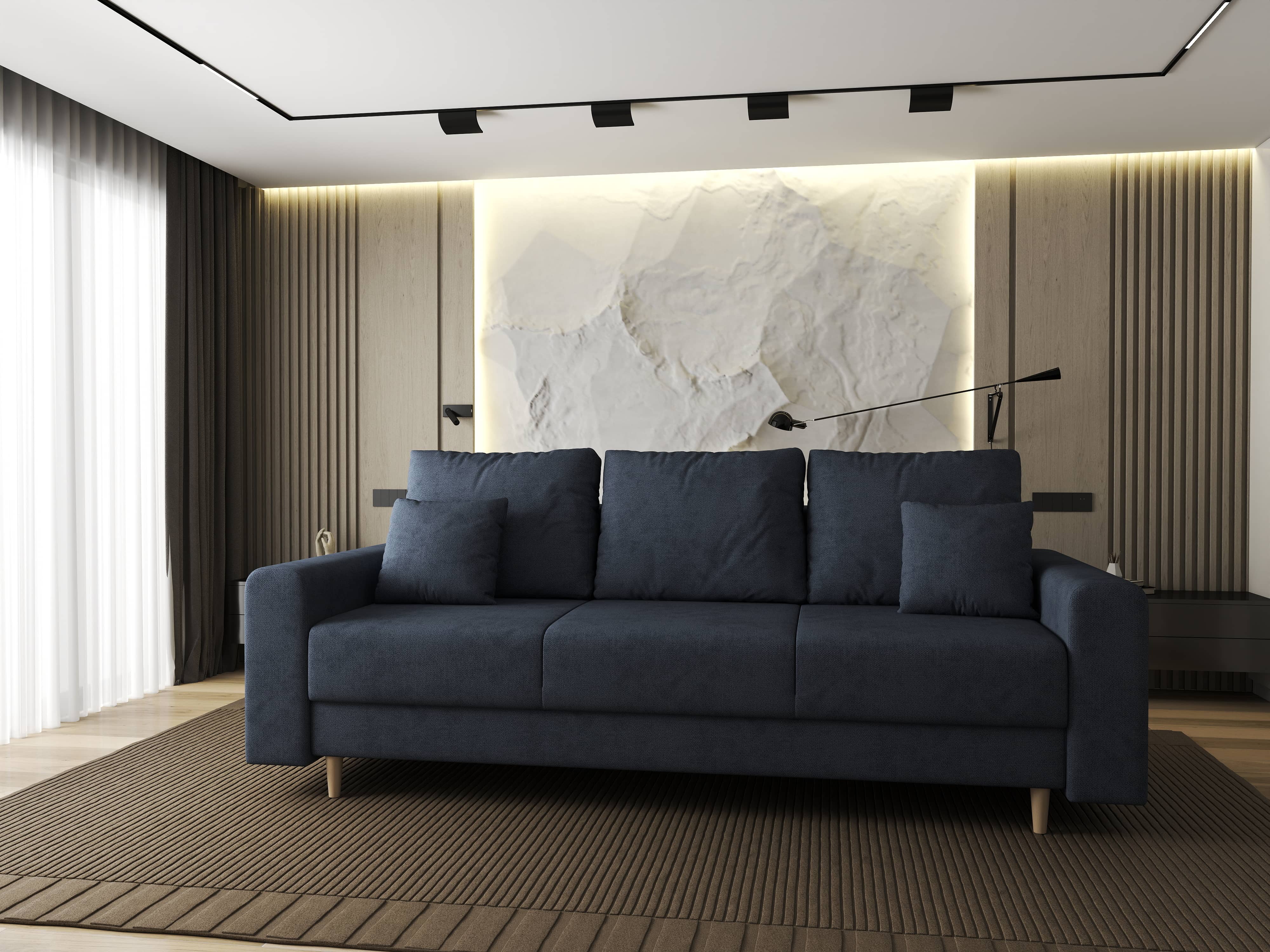 Canapea extensibilă dumonde cu ladă de depozitare si sezut confortabil din spuma HR, Kronos Enjoy Antracit 210x100 cm fabrica