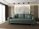 Canapea extensibilă dumonde cu ladă de depozitare si sezut confortabil din spuma HR, Kronos Enjoy Verde Mint 210x100 cm fabrica