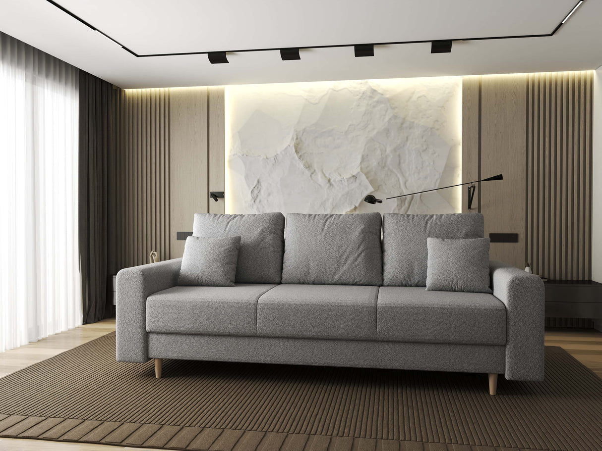 Canapea extensibilă dumonde cu ladă de depozitare si sezut confortabil din spuma HR, Kronos Euphoria Gri 210x100 cm fabrica