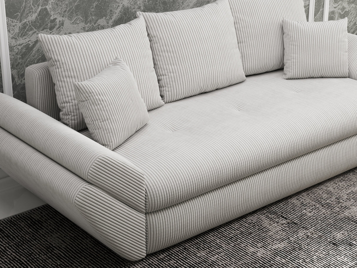 Canapea extensibilă dumonde cu ladă de depozitare si sezut confortabil din spuma HR, Loana Zoom Grey 250x100 cm Fabrica