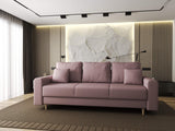 Canapea extensibilă dumonde cu ladă de depozitare si sezut confortabil din spuma HR, Kronos Enjoy Flamingo 210x100 cm fabrica