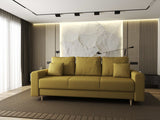Canapea extensibilă dumonde cu ladă de depozitare si sezut confortabil din spuma HR, Kronos Enjoy Galben Melon 210x100 cm fabrica