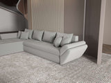 Colțar extensibil dumonde cu ladă de depozitare si sezut confortabil din spuma HR, Loana XL Royal Gri 335x185 cm Fabrica