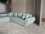 Colțar extensibil dumonde cu ladă de depozitare si sezut confortabil din spuma HR, Loana XL Enjoy Mint 335x185 cm Fabrica