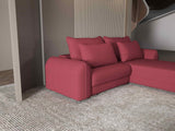 Colțar extensibil dumonde cu ladă de depozitare si sezut confortabil din spuma HR, Denver Enjoy Rosu 275x185 cm II Fabrica