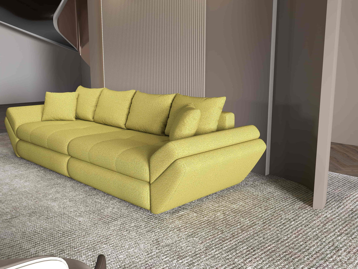 Canapea extensibilă dumonde cu ladă de depozitare si sezut confortabil din spuma HR, Loana Enjoy Verde 300x100 cm Fabrica