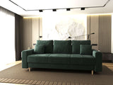 Canapea extensibilă dumonde cu ladă de depozitare si sezut confortabil din spuma HR, Kronos Euphoria Verde 210x100 cm fabrica